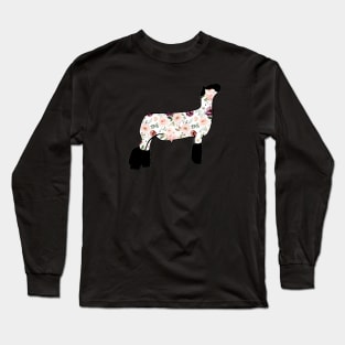 Watercolor Floral Market Wether Lamb Silhouette 2 - NOT FOR RESALE WITHOUT PERMISSION Long Sleeve T-Shirt